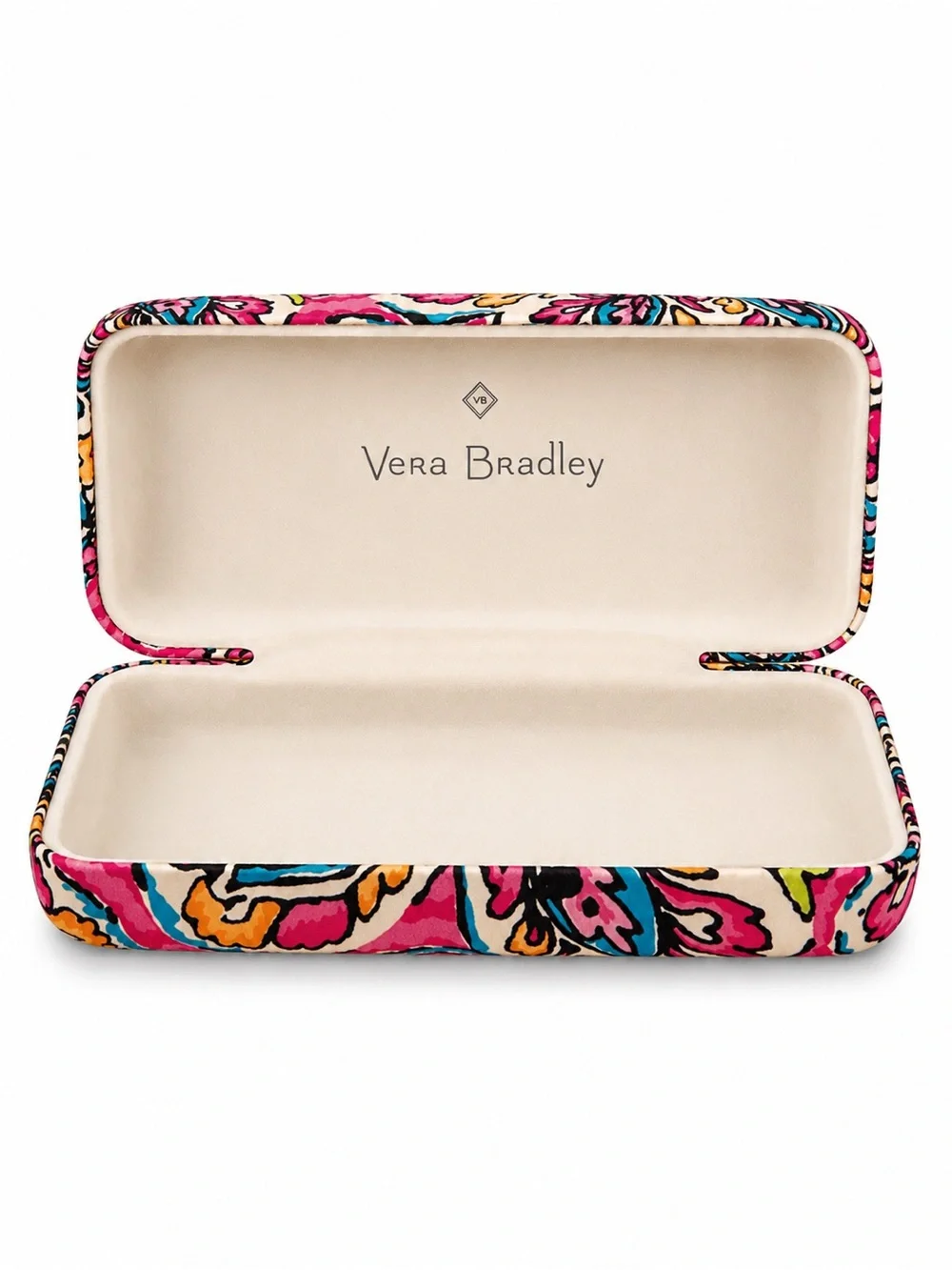 Vera Bradley Sunglass Case Pink Red Paisley Hard Clamshell